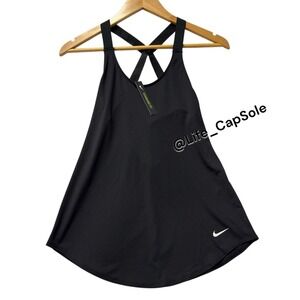 Size XS Nike Dri Fit Intertwist Criss Cross Tank Top Women Black Workout Gym NEW